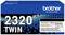Verpackung einer Brother TN2320 Twin Tonerkartusche, geeignet für HL-2340DW, HL-L2360DN. Ein Pack für 2600 Seiten pro Kartusche.