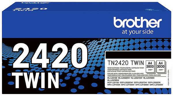 Brother Toner TN-2420TWIN Original 2er-Pack Schwarz 3000 Seiten TN2420TWIN
