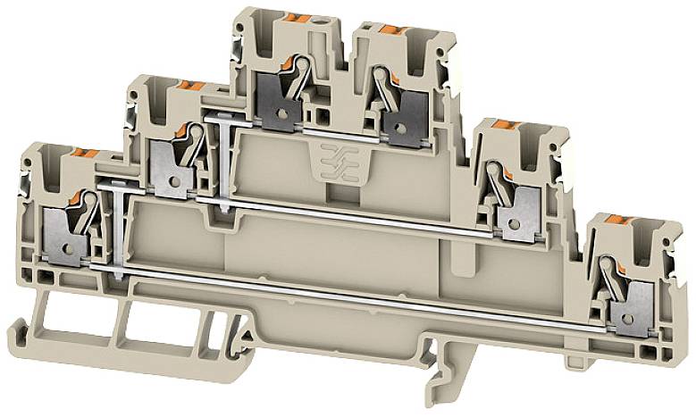Weidmüller 2735510000 Mehrstockklemme Push-In-Klemme, Steckanschluss Dunkelbeige 25 St.