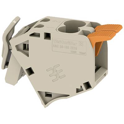 Ein elektrischer Steckverbinder der Marke Weidmüller, Modell AAC 30-185 RX10, mit zwei orangefarbenen Hebeln.