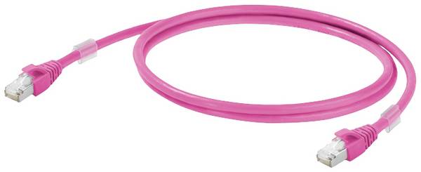 Weidmüller 1201270005 RJ45 Patchkabel CAT 6a S/FTP 0.50 m Magenta 1 St.