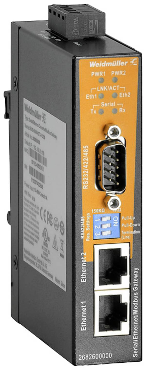 Weidmüller 2682600000 IE-CS-MBGW-2TX-1COM Gateway RJ-45, Sub-D9 Anzahl Eingänge: 2 x    1 St.