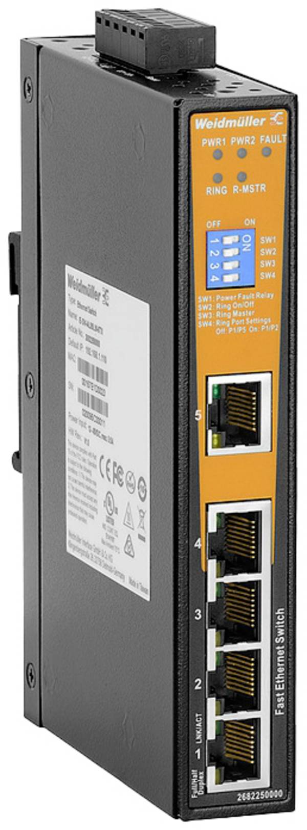 Weidmüller 2682250000 IE-SW-AL05LM-5TX Industrial Ethernet Switch 10 / 100 MBit/s