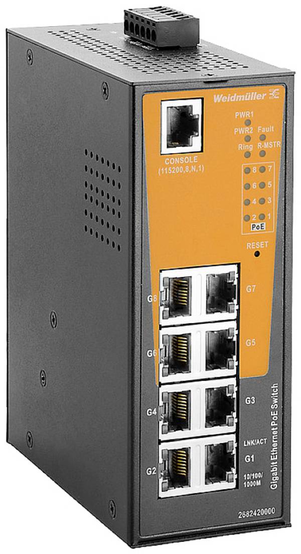 Weidmüller 2682420000 IE-SW-AL08M-8GTPOE Industrial Ethernet Switch  10 / 100 / 1000 MBit/s PoE-Funktion