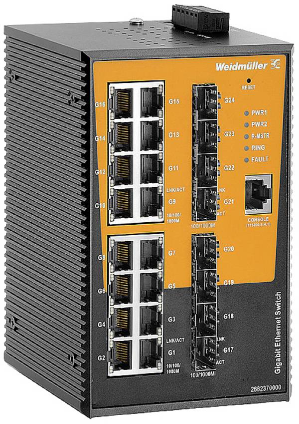 Weidmüller 2682370000 IE-SW-AL24M-16GT-8GESFP Industrial Ethernet Switch 10 / 100 / 1000 MBit/s