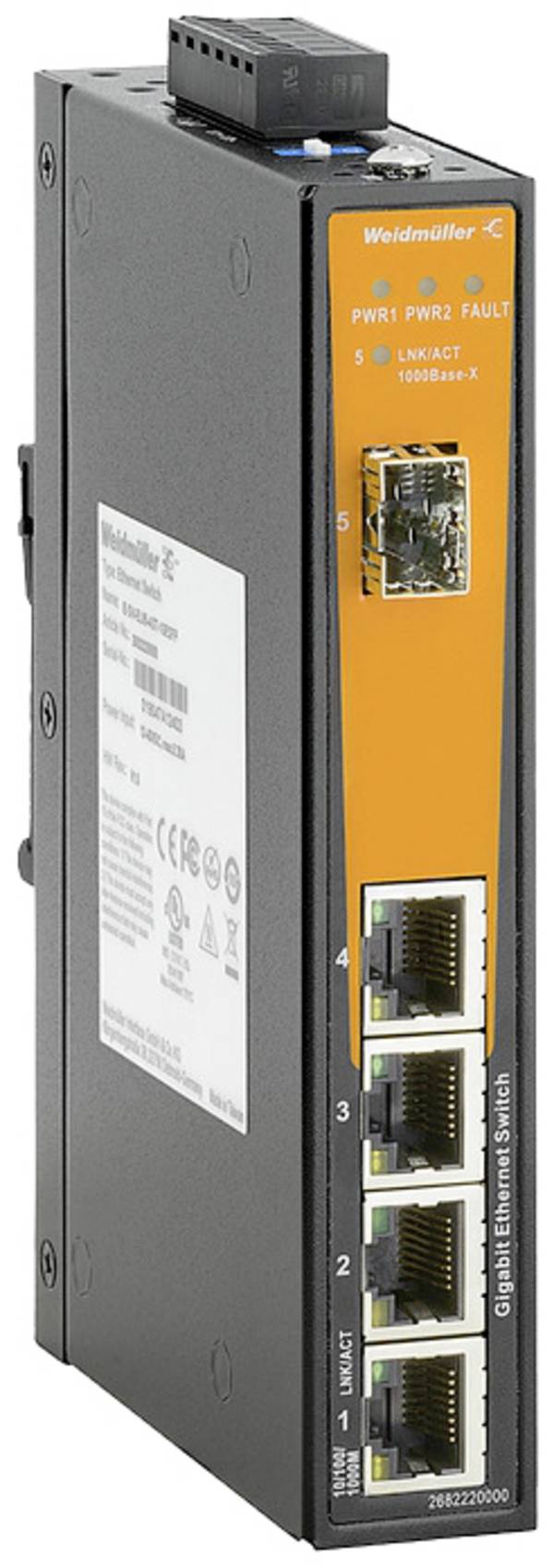 Weidmüller 2682220000 IE-SW-EL05-4GT-1GESFP Industrial Ethernet Switch 10 / 100 / 1000 MBit/s