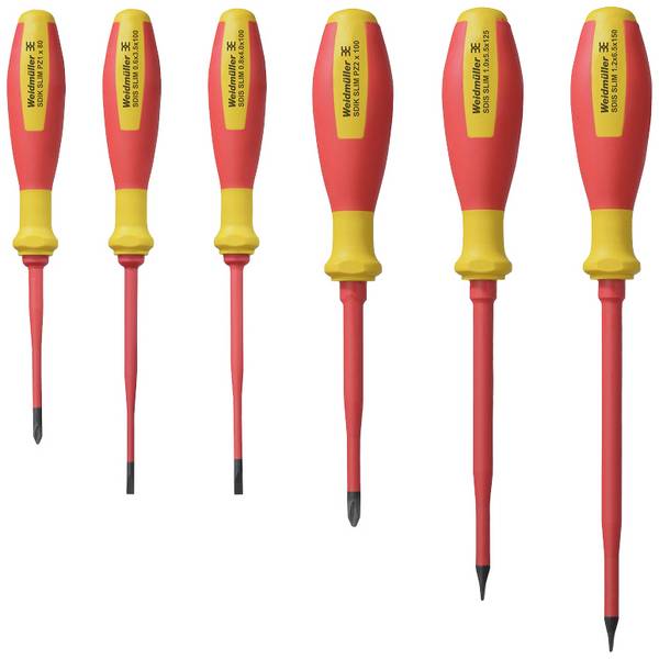 Weidmüller SDI SET SLIM S3.5-6.5/PZ1/2 VDE Schraubendreher-Set Schlitz, Kreuzschlitz Pozidriv