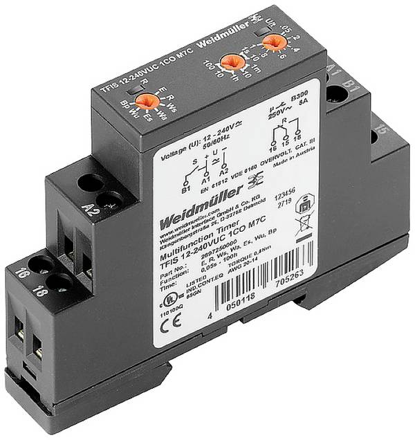 Weidmüller 2697250000 TFIS 12-240VUC 1CO M7C Zeitrelais 1 St. Zeitbereich: 0.5 - 360000 s 1 Wechsler