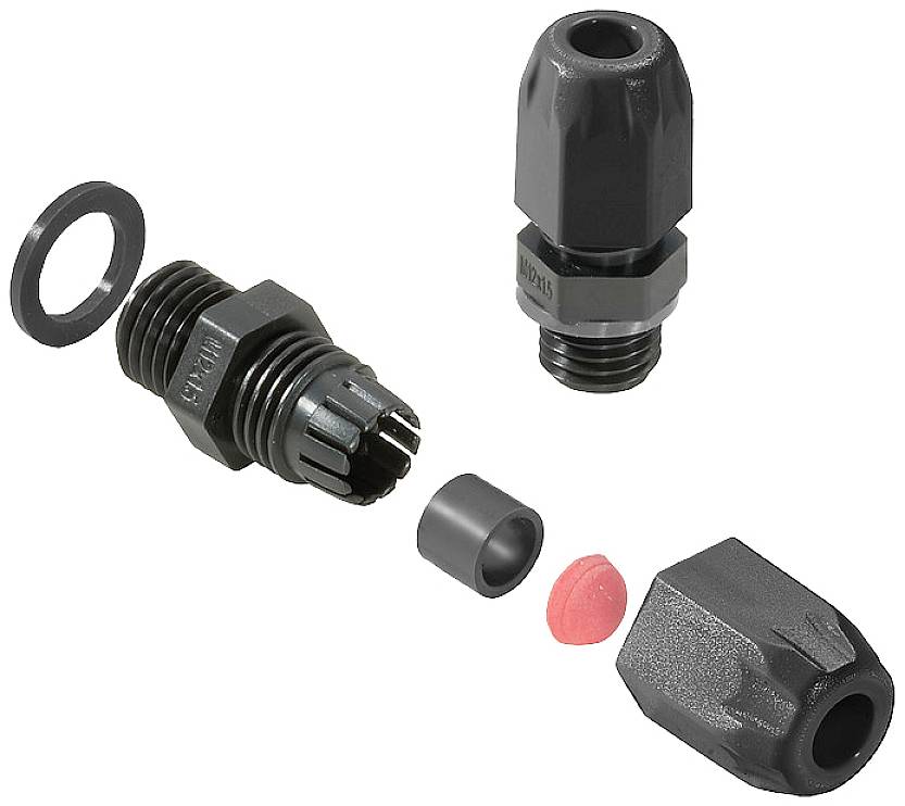 Weidmüller 2721930000 Kabelverschraubung mit Dichtung, mit Zugentlastung, schlagfest M12 Polyamid 6 Schwarz 100 St.