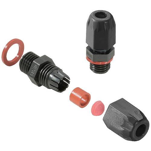 Weidmüller 2722070000 Kabelverschraubung mit Dichtung, mit Zugentlastung, schlagfest M12 Polyamid 6 Schwarz 100 St.