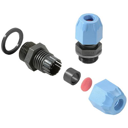 Weidmüller 2722260000 Kabelverschraubung mit Dichtung, mit Zugentlastung, schlagfest M20 Polyamid 6 Schwarz, Blau 50 St.