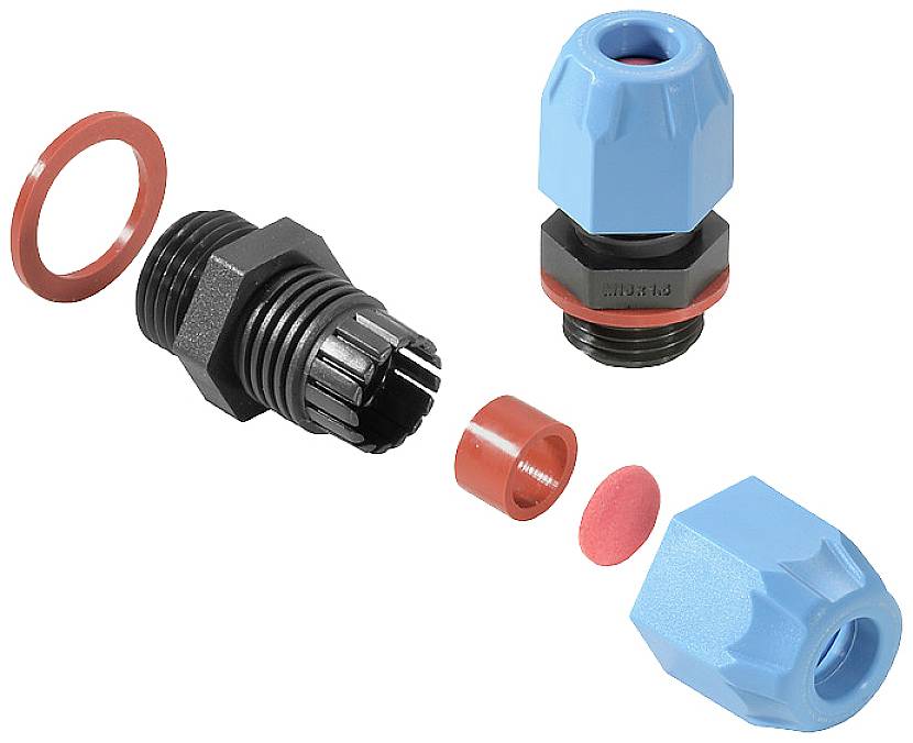 Weidmüller 2722390000 Kabelverschraubung mit Dichtung, mit Zugentlastung, schlagfest M20 Polyamid 6 Schwarz, Blau 50 St.