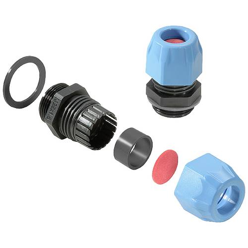 Weidmüller 2722270000 Kabelverschraubung mit Dichtung, mit Zugentlastung, schlagfest M25 Polyamid 6 Schwarz, Blau 50 St.