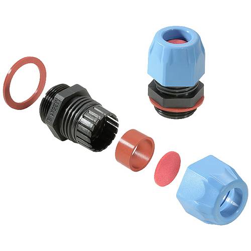 Weidmüller 2722420000 Kabelverschraubung mit Dichtung, mit Zugentlastung, schlagfest M25 Polyamid 6 Schwarz, Blau 25 St.