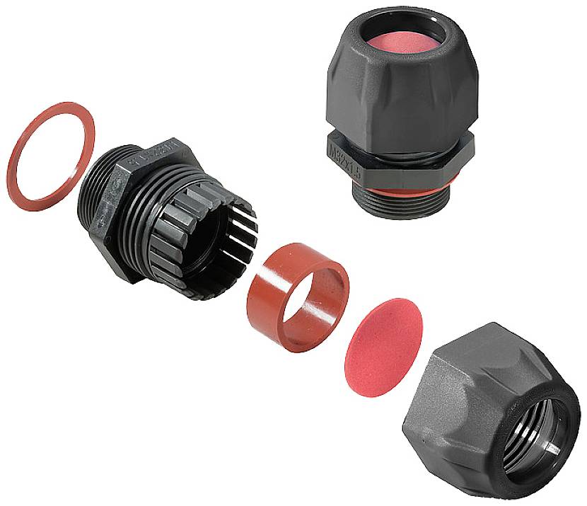 Weidmüller 2722150000 Kabelverschraubung mit Dichtung, mit Zugentlastung, schlagfest M32 Polyamid 6 Schwarz 25 St.