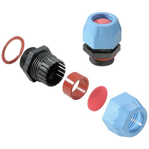 Thumbnail - Weidmüller 2722460000 Kabelverschraubung mit Dichtung, mit Zugentlastung, schlagfest M40 Polyamid 6 Schwarz, Blau 10 St.