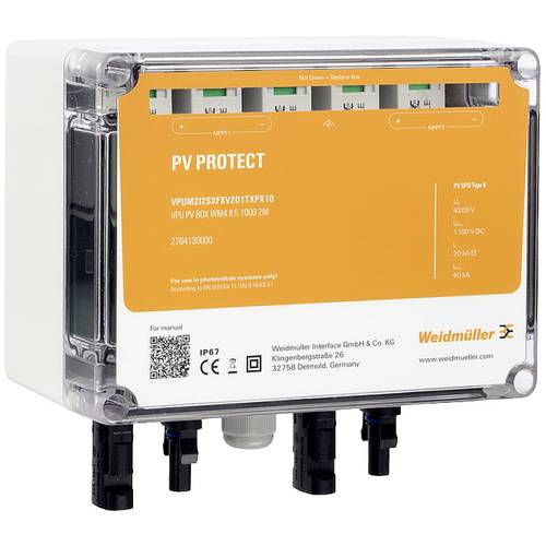 Weidmüller 2764180000 VPUM2I2SXFXV2O1TXPX15 Überspannungsschutz-Anschlusskasten 40 kA 1 St.