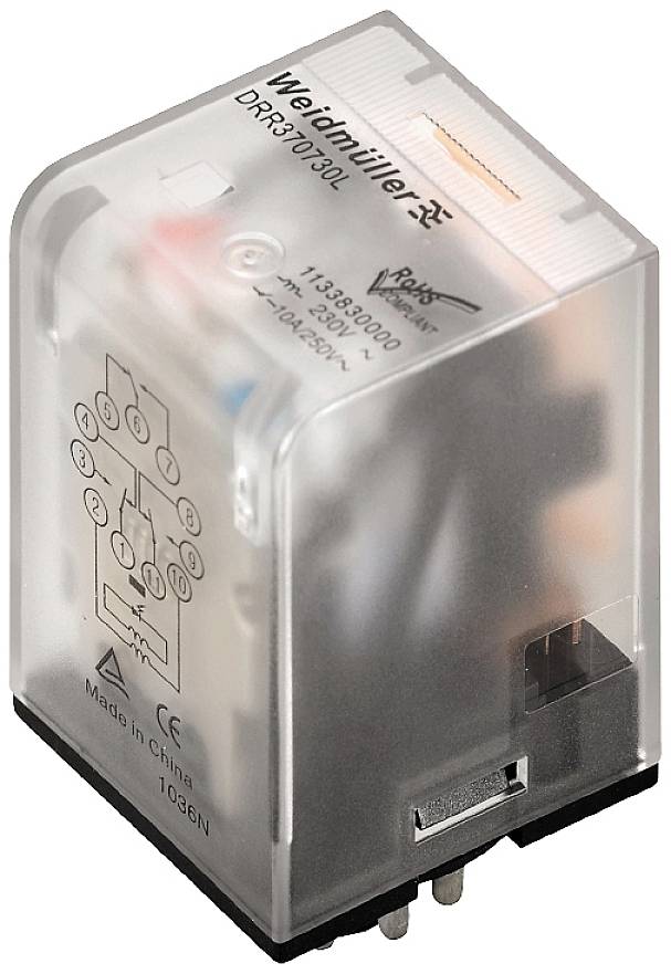 Weidmüller DRR373730L Steckrelais 230 V/AC 10 A 3 Wechsler 10 St.