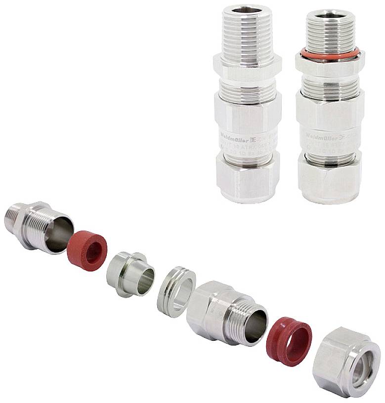 Weidmüller 1185000000 Kabelverschraubung mit Dichtung, mit Zugentlastung M25 Messing (vernickelt) 160 St.