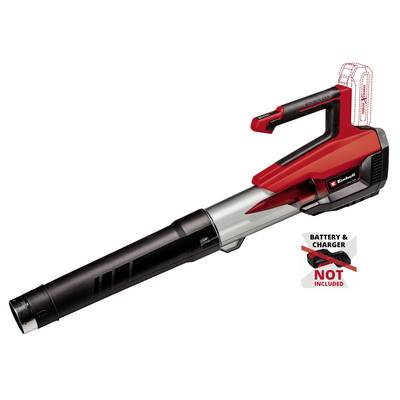 Laubbläser mit ergonomischem Griff, in Rot und Schwarz, ohne Akku und Ladegerät.
