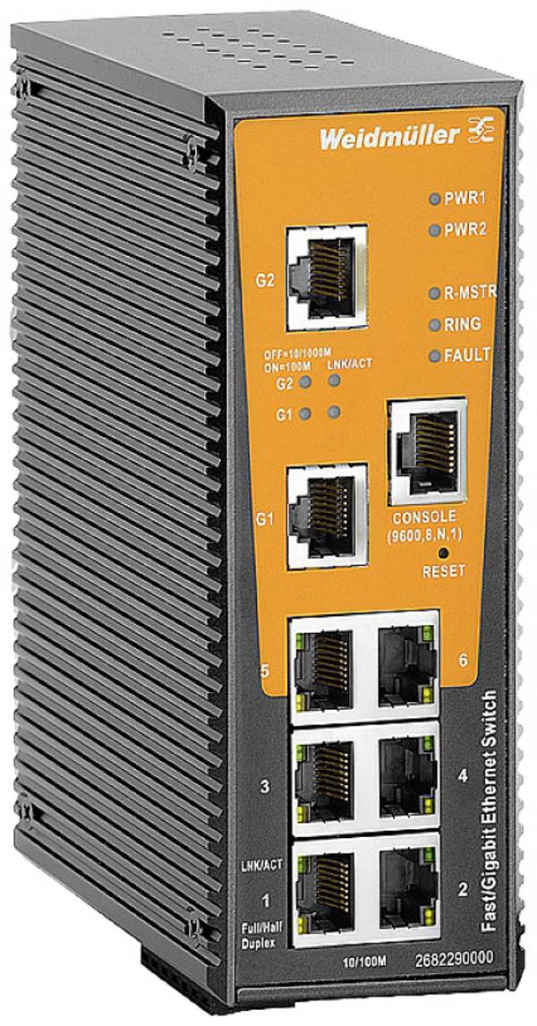 Weidmüller 2682290000 IE-SW-AL08M-6TX-2GT Industrial Ethernet Switch 10 / 100 / 1000 MBit/s