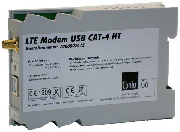 ConiuGo LTE GSM Modem USB dualpowered Hutschiene CAT 4