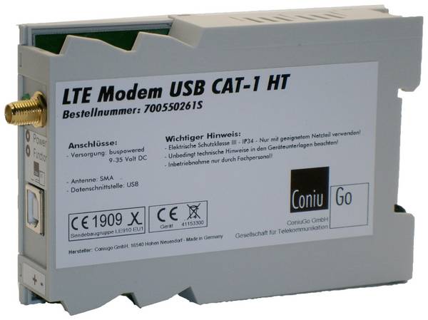 ConiuGo LTE GSM Modem USB dualpowered Hutschiene CAT 1