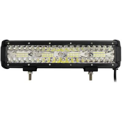 Eine rechteckige LED-Lichtleiste mit zwei Reihen kleiner, gelber LEDs. Die Leiste hat ein schwarzes Gehäuse und zwei Befestigungsschrauben.