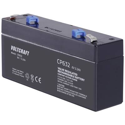 Wiederaufladbare 6V-Batterie von VOLTCRAFT mit einer Kapazität von 3,2 Ah, Modell CP632. Entwurf für Sicherheits- und Leistungsanwendungen.