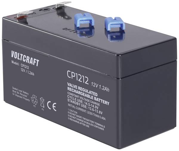 VOLTCRAFT CE12V/1,2Ah VC-12713955 Bleiakku 12 V 1.2 Ah Blei-Vlies (AGM) (B x H x T) 97 x 58 x 43 mm Flachstecker 4.8 mm Wartungsfrei