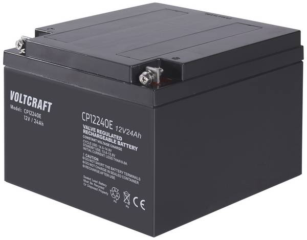 VOLTCRAFT CE12V/24Ah VC-12713980 Bleiakku 12 V 24 Ah Blei-Vlies (AGM) (B x H x T) 166 x 125 x 175 mm M5-Schraubanschluss Wartungsfrei