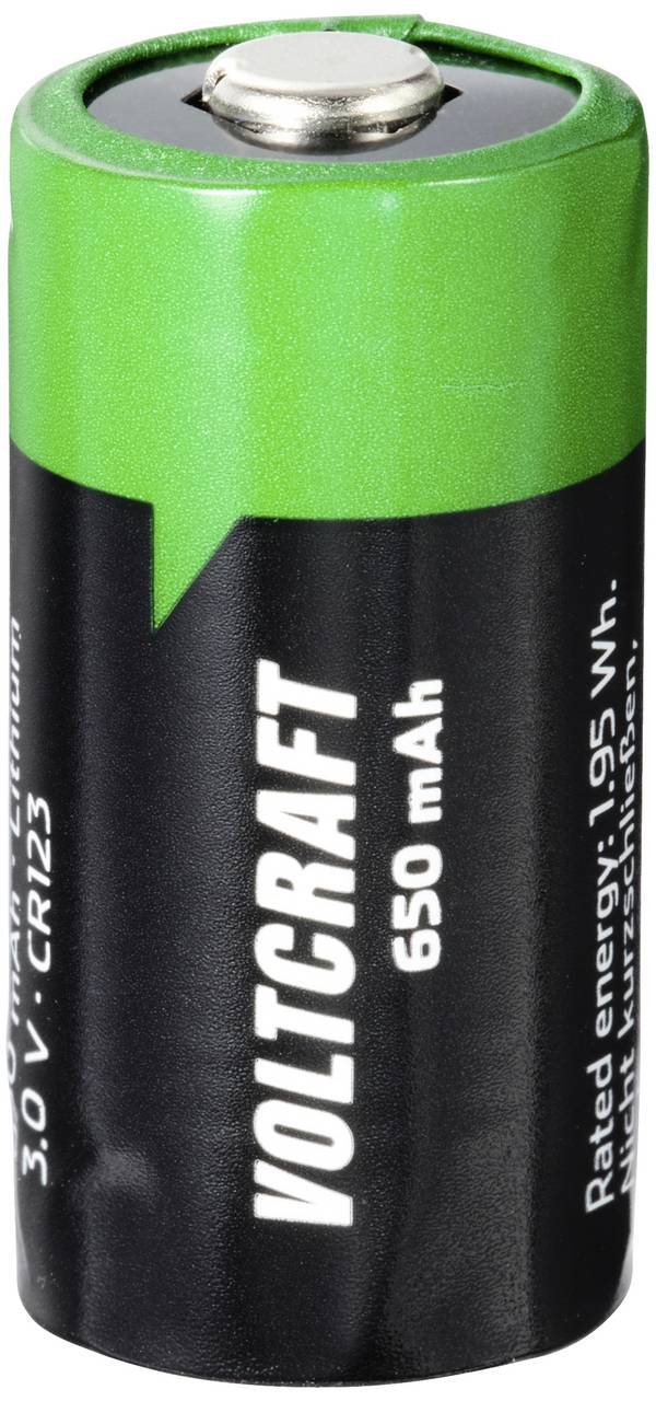 VOLTCRAFT Spezial-Akku CR123 Button-top Lithium 3 V 650 mAh 1 St.