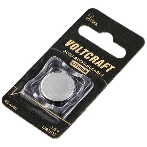 VOLTCRAFT LIR2032 Knopfzellen-Akku LIR 2032 Lithium 45 mAh 3.6 V 1 St.