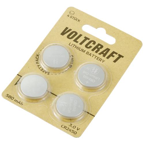 VOLTCRAFT Knopfzelle CR 2450 3 V 4 St. 580 mAh Lithium CR2450