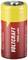 Lithium-Batterie, Marke Voltcraft, 3,0 V CR123A, Kapazität 1500 mAh. Hauptfarben: Gelb und Rot.