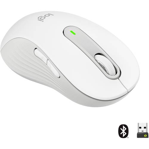 Logitech Signature M650 L LEFT Maus Funk, Bluetooth® Linkshänder Größe: L Optisch Weiß 5 Tasten 4000 dpi