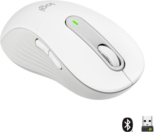 Logitech Signature M650 L LEFT  Maus Funk, Bluetooth®  Linkshänder Größe: L Optisch Weiß 5 Tasten 4000 dpi