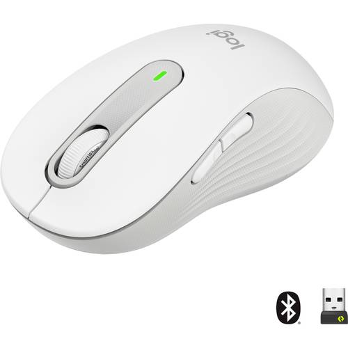 Logitech Signature M650 L Maus Funk, Bluetooth® Rechtshänder Größe: L Optisch Weiß 5 Tasten 4000 dpi