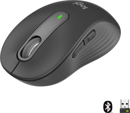 Logitech Signature M650  Maus Funk, Bluetooth®  Rechtshänder Größe: M Optisch Graphite 5 Tasten 4000 dpi