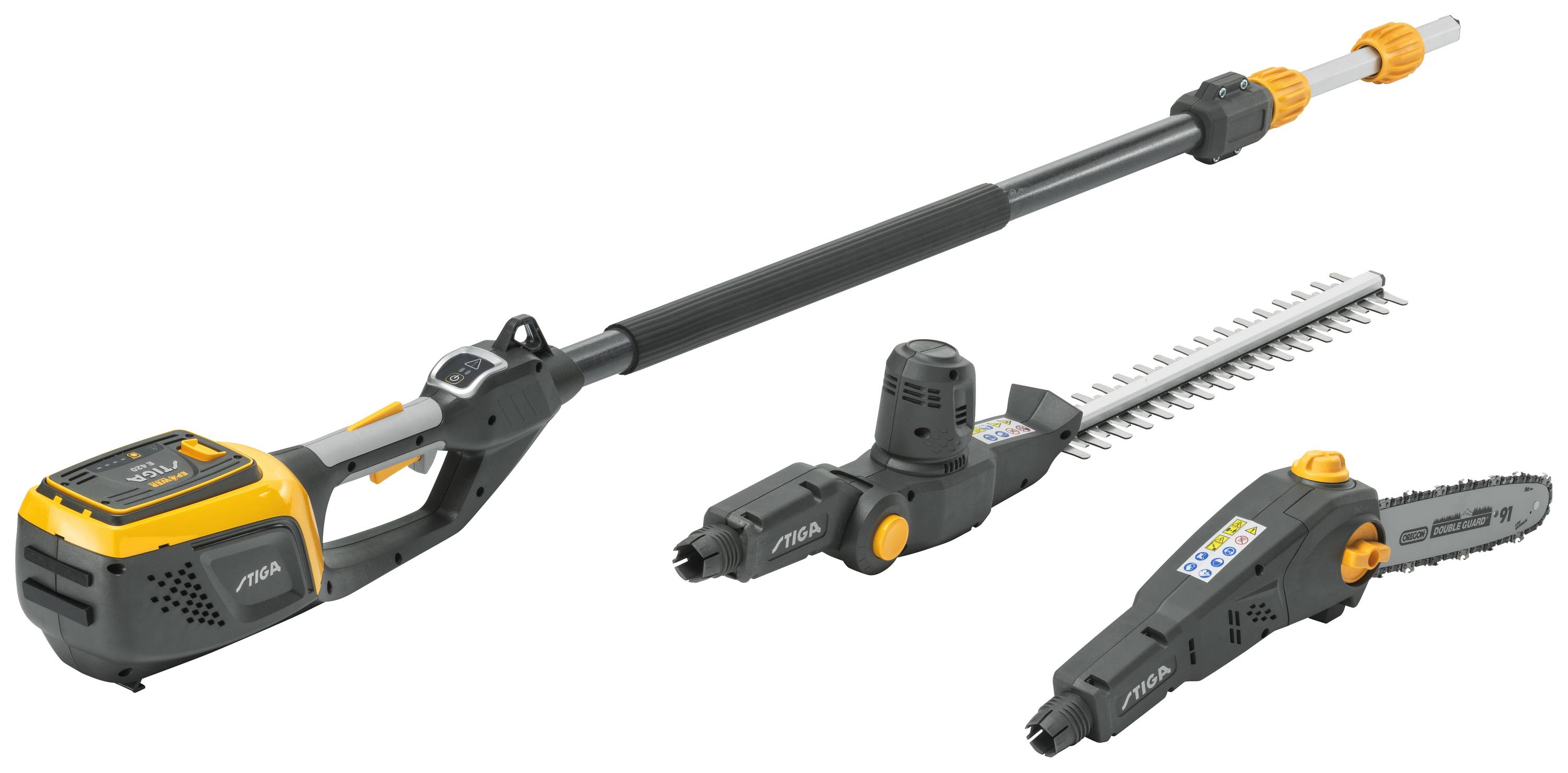 STIGA 278722108/ST3 MT 500e - Set Akku Heckenschere, Hochentaster, Teleskopstiel inkl. Akku, inkl. Ladegerät 350 W 48 V -0