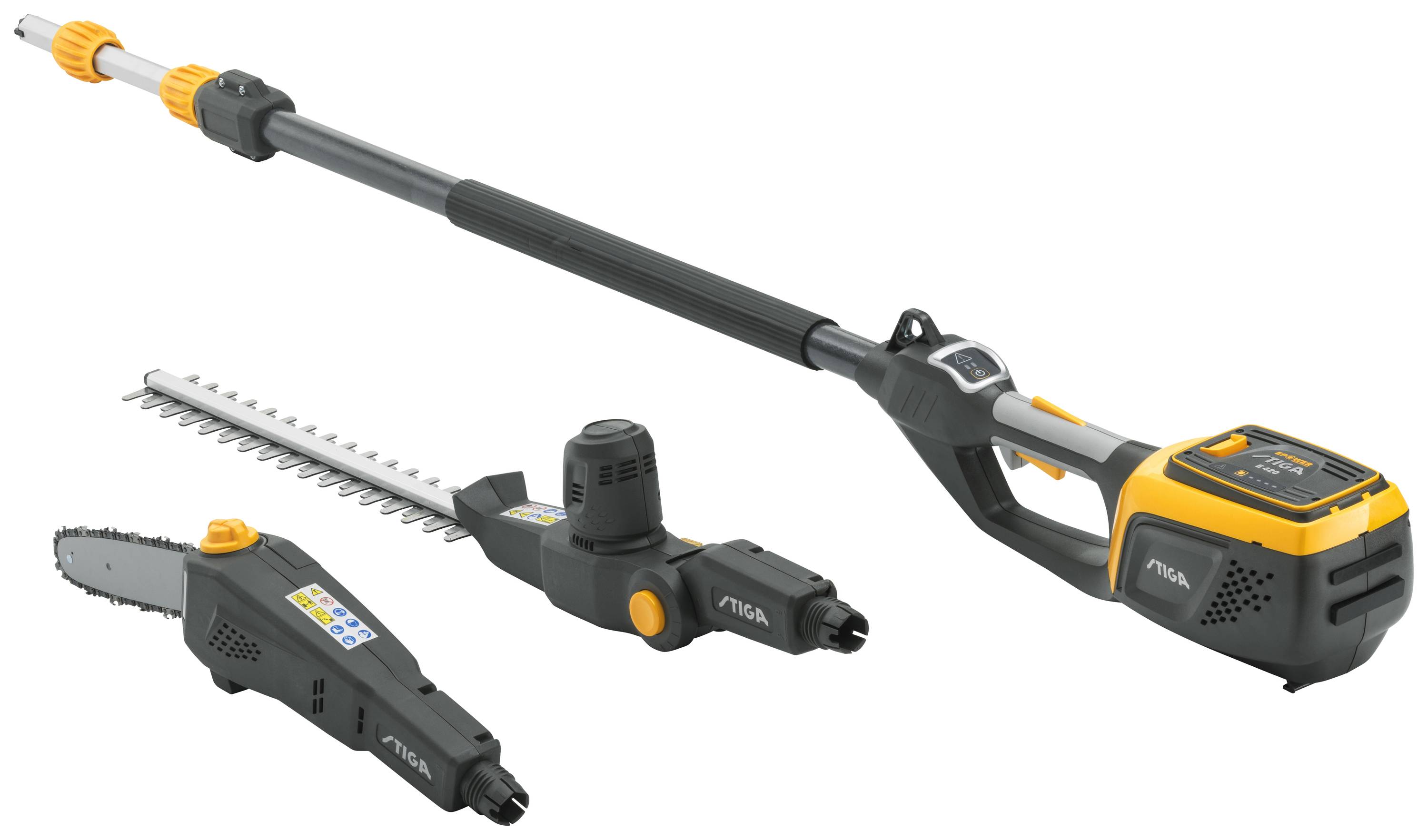 STIGA 278722108/ST3 MT 500e - Set Akku Heckenschere, Hochentaster, Teleskopstiel inkl. Akku, inkl. Ladegerät 350 W 48 V -1