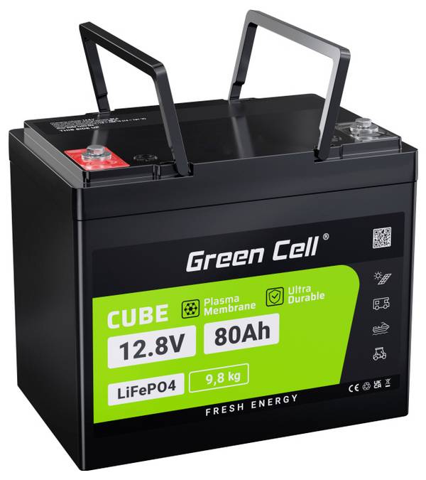 Green Cell Spezial-Akku LiFePo-Block Schraubkontakt LiFePO 4 12.8 V 80 Ah 1 St.