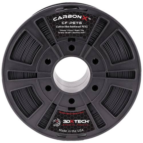 3D Xtech PTG3030750BK0 CarbonX™ CF Filament PETG Compound chemisch beständig 2.85 mm 750 g Schwarz 1 St.