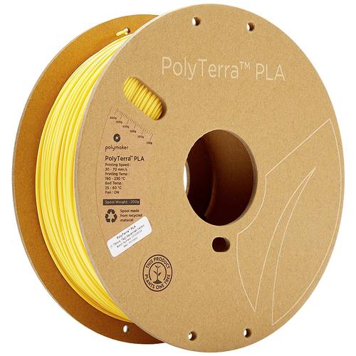 Polymaker 70850 PolyTerra PLA Filament PLA geringerer Kunststoffgehalt 1.75 mm 1000 g Gelb (matt) 1 St.