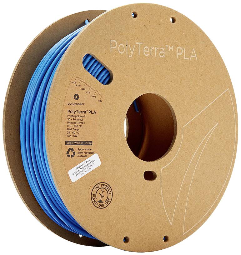 POLYMAKER 70829 PolyTerra PLA Filament PLA 2.85 mm 1000 g Saphirblau, Blau (matt) 1 St.