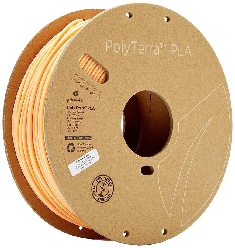 POLYMAKER 70864 PolyTerra PLA Filament PLA 2.85 mm 1000 g Pastell-Orange 1 St.