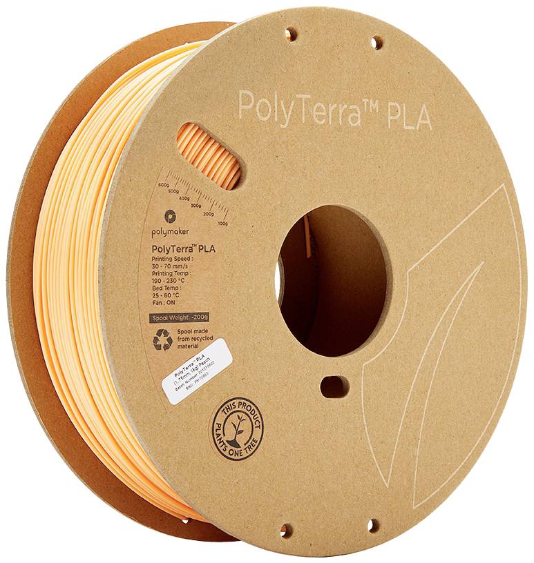 Polymaker 70863 PolyTerra PLA Filament PLA geringerer Kunststoffgehalt 1.75 mm 1000 g Pastell-Orange 1 St.