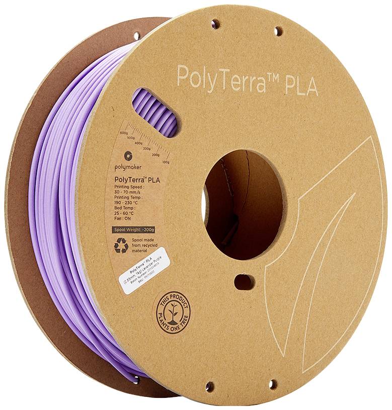 POLYMAKER 70853 PolyTerra PLA Filament PLA 2.85 mm 1000 g Lila (matt) 1 St.