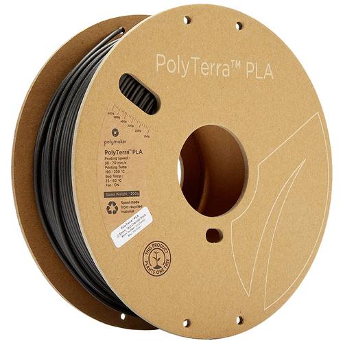Polymaker 70821 PolyTerra PLA Filament PLA geringerer Kunststoffgehalt 2.85 mm 1000 g Schwarz (matt) 1 St.