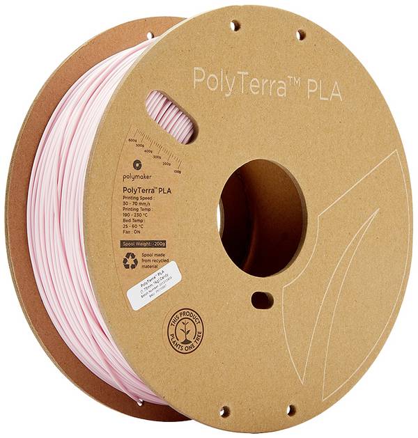 Polymaker 70867 PolyTerra PLA Filament PLA geringerer Kunststoffgehalt 1.75 mm 1000 g Pastell-Rosa  1 St.